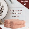 thumbnail image 5 of HALLEY Turkish Bath Towels Set - 2 Pack Bathroom Set, Ultra Soft, Machine Washable, Highly Absorbent, 100% Cotton - Luxury Spa Quality - Peach, 5 of 11