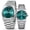 silver&green, variant on Couple Watches Set for Men Women, Stainless Steel Date Quartz Wrist Watch, Lovers Gift