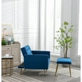 thumbnail image 4 of Accent Chair with Ottoman, Velvet Button Tufted Upholstered Recliner Lounge Chair with Adjustable Armrests and Backrest, Comfy Single Sofa Chair Armchair for Living Room Bedroom Apartment, Navy, 4 of 7