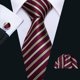 thumbnail image 3 of Set de Corbata Barry.Wang Burdeos de Seda a Rayas 150 cm, 3 of 6