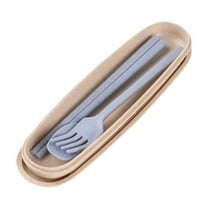 Beautynvta Travel Flatware Set with Case, Portable Plastic Tableware Set, Reusable Travel Cutlery Set, Fork Spoon Chopsticks Set for Picnic, Camping, Gadgets