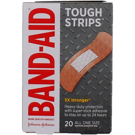 Band-Aid Tough Strips Adhesive Bandages All One Size - 20 ct, Pack of 3