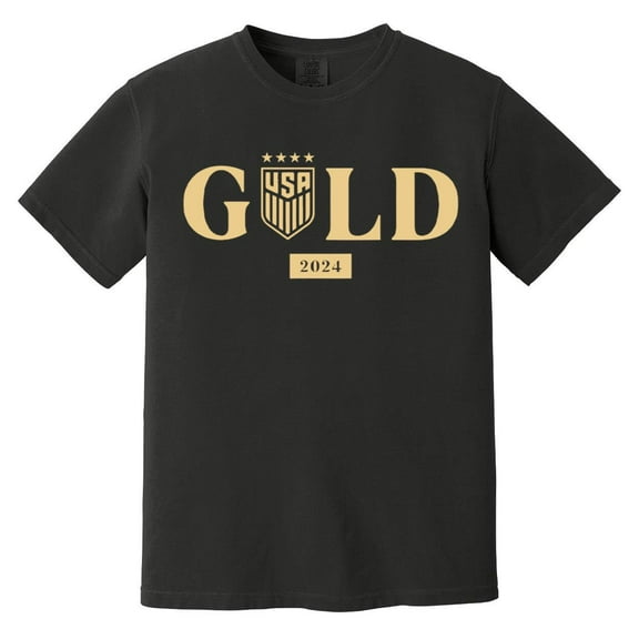 USWNT Gold 2024 Womens National Soccer Team Fan Graphic Comfort Color T-Shirt