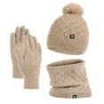 thumbnail image 3 of CSChome Hat Scarf Gloves Set Winter Hat Scarf Set - 3 Pcs Unisex Thick Warm Elastic Non-Slip Windproof, 3 of 7
