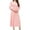 Pink, variant on IROINNID Maxi Dress for Women Round Neck Long Sleeve Pleated A-line Solid Color Dress Deals,Blue
