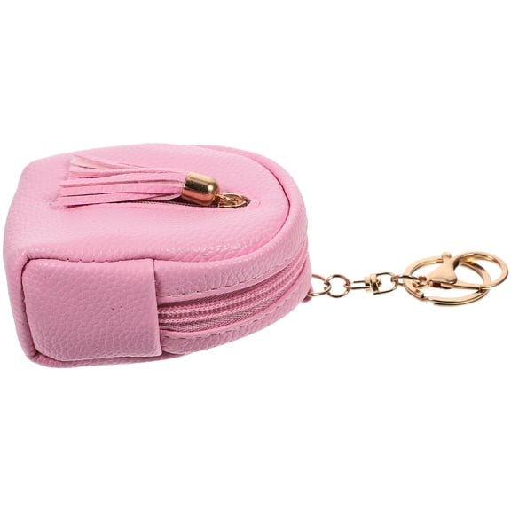 STRANDCHIC Mini Purse Key Chain, Elegant PU Zipper Wallet for Women, Compact Daily Use Accessory