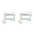 thumbnail image 1 of Shengyu Mini-House Wash Table With Drawer Lightweight Furnishing Model Scale for Micro Landscape Bathroom Accessory Kitchen Sink White 2Set, 1 of 6