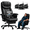 Black, variant on Genpo Reclining Office Chair Big and Tall 400LBS, Executive Office Chair with Footrest, Brown Leather Computer Desk Chair with Quiet Wheels, Height Adjustable And Padded Arms