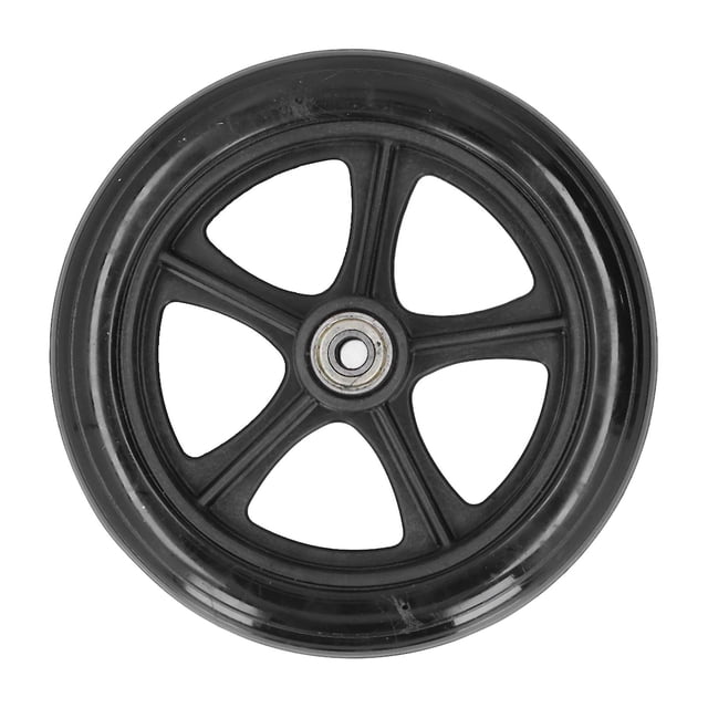 Roulette de rechange pour fauteuil roulant, 16 cm, en PU, avec roulement à billes, noire