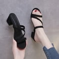 thumbnail image 1 of Sandalias de punta abierta con cabeza redonda para mujer, zapatillas sexis de verano a la moda, sencillas y sexis, con tacones altos, zapatos de fiesta y oficina, sandalias para mujer slippers36 Gao Jinjia LED, 1 of 1