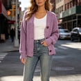 thumbnail image 2 of akafmk Cardigan Sweaters for Women Cable Knit Button Up Cardigan Long Sleeve Sweater Top Solid Color Fall Outfits, Size L, 2 of 6