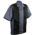 thumbnail image 2 of Men's Short Sleeve Retro Bowling Camp Shirt By Mato & Hash - Black/Steel Grey CA5000 3XL, 2 of 3