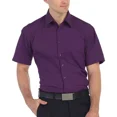 thumbnail image 2 of Omega Men's Short Sleeve Dress Shirt (Purple, S), 2 of 3