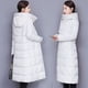 thumbnail image 3 of Chaqueta de algodón para mujer, chaqueta de plumón de algodón, talla mediana a larga, chaqueta de gran tamaño, chaqueta gruesa de algodón, estilo largo por encima de la rodilla, 3 of 5