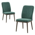 thumbnail image 2 of EOP Modern Dining Chairs Set of 2, Fabric Upholstered Dining Room Chairs, Wooden Armless Kitchen Side Chairs with Solid Wood Legs and Padded Seat, Green, 2 of 7