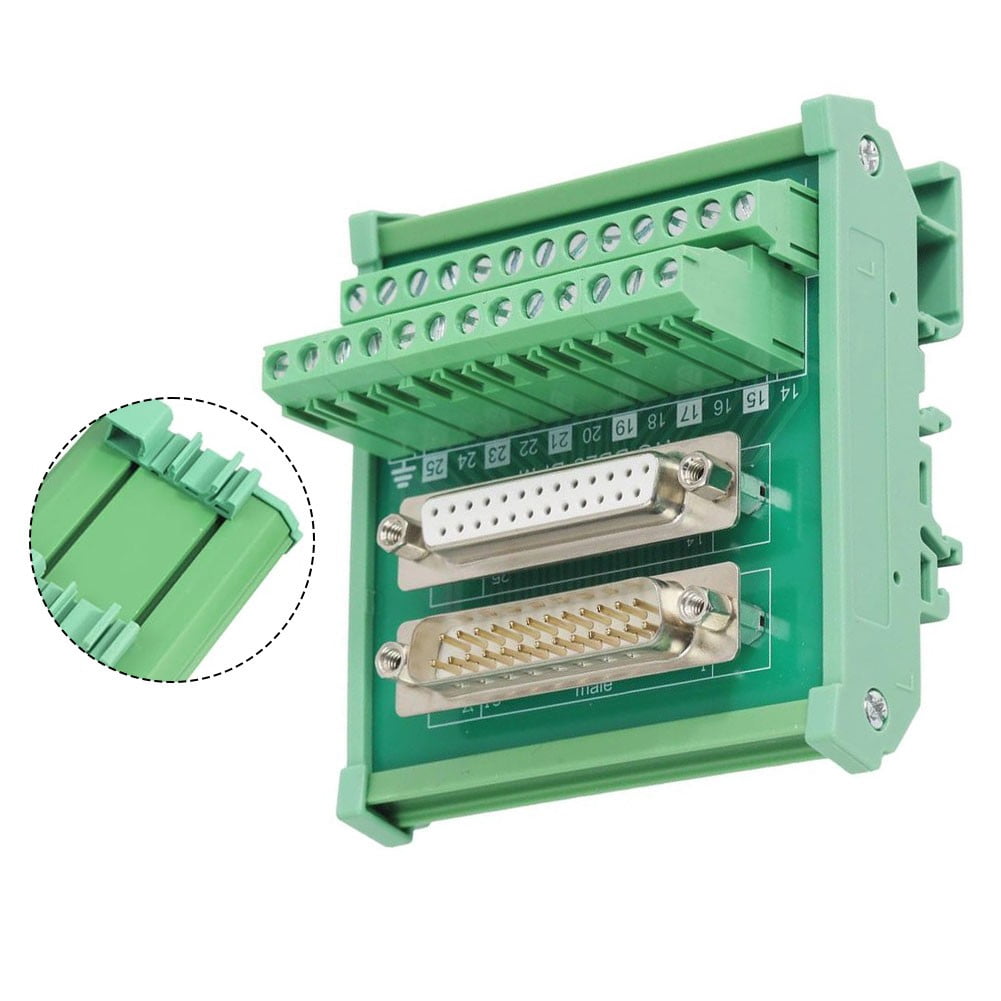 DB25-MG6 Male to Female DIN Rail Mounting Module Terminal Block Adapter