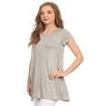 thumbnail image 2 of Women's Solid Casual Short Sleeve Loose Fit pockets Knit Shirt Tunic Top Tee S-3XL, 2 of 4