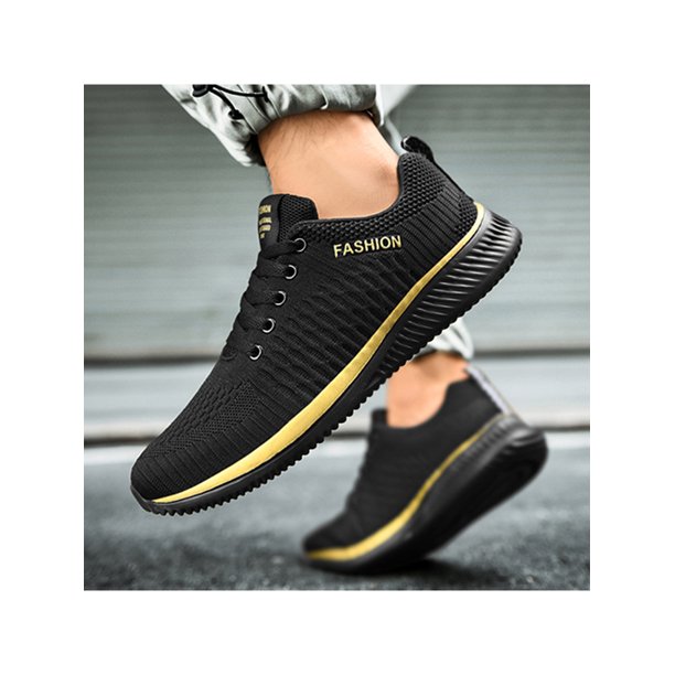 Black and gold clearance running shoes mens