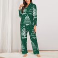 thumbnail image 2 of Vsdgher Christmas Trees Pajamas Set Long Sleeve Sleepwear Womens Button Down Nightwear Pj Sets-Small, 2 of 7