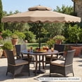 thumbnail image 4 of Gymax 9 FT Patio Umbrella w/Push Button Tilt & Crank 2-Tier Vented Top 8 Metal Ribs Brown, 4 of 10