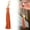 Orange, variant on 1 Pcs PU Leather Tassels, 6 Inch Keychain Tassel Charm with Lobster Swivel for Jewelry Making, Handbag, DIY Crafts,Silver