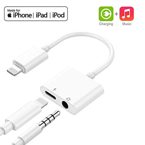 Headphone Adapter for iPhone Charger, 3.5mm Splitter Jack Dongle