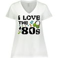 thumbnail image 3 of Inktastic I Love the '80s-musical notes Women's Plus Size V-Neck T-Shirt, 3 of 5