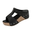 thumbnail image 4 of Willtoo Orthopedic Wedge Sandals for Women Comfortable Summer Open Toe Platform Sandals Front Zipper Slingback Comfy Sloping High Heels with Soft Cushion Footbed Walking Shoes, 4 of 5