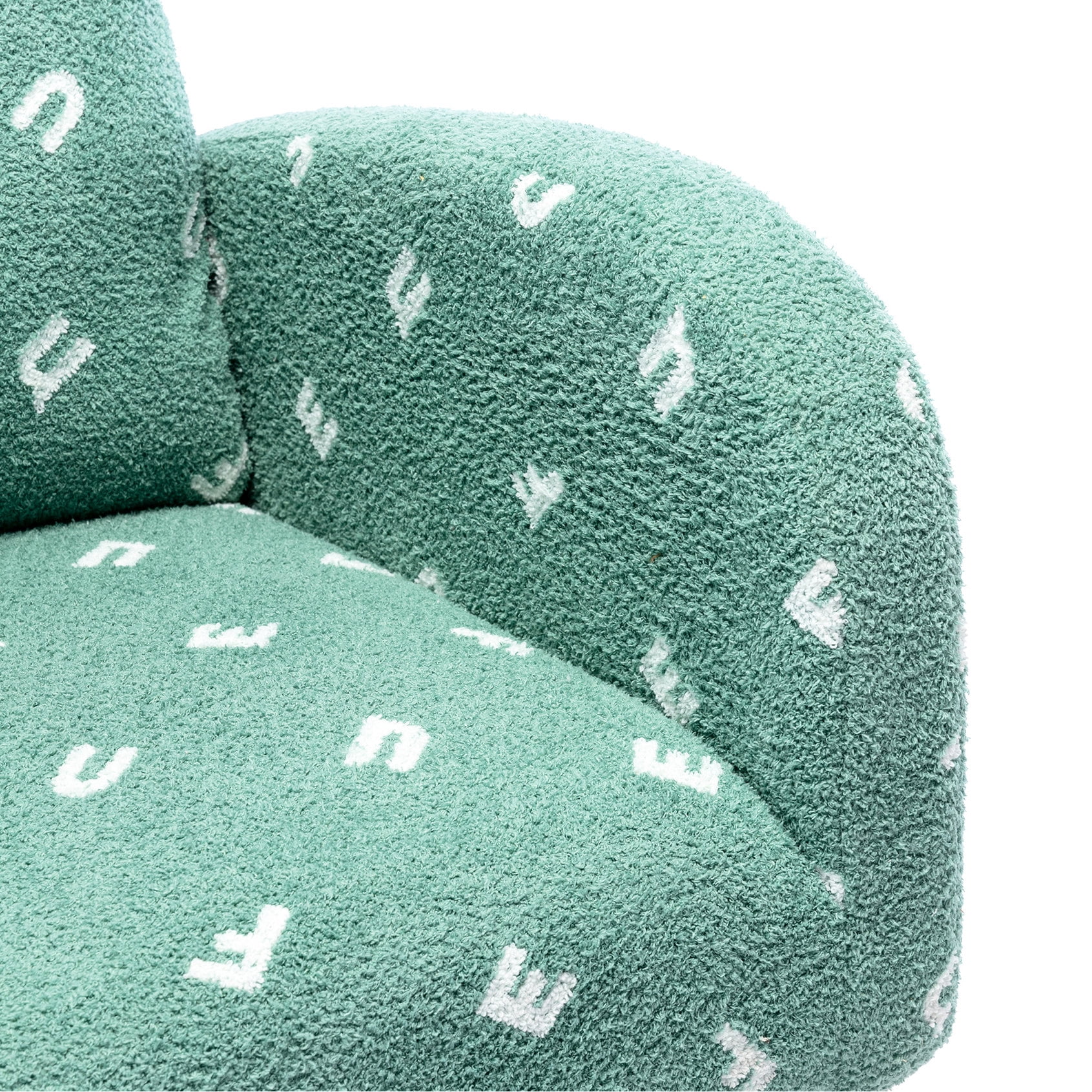 39.00 in Tall Green Boucle Rocking Armchair / Time - Saving Assembly in Nursery