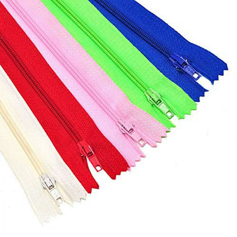 Nylon Zippers for Sewing, 20 inch 50 Pcs Bulk Zipper Supplies in 20 Assorted Colors; by Mandala Crafts