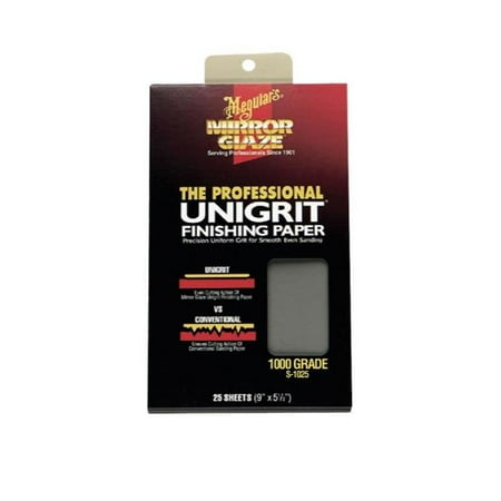 Meguiar s S1025 Mirror Glaze Unigrit Finishing Paper 1000 Grit