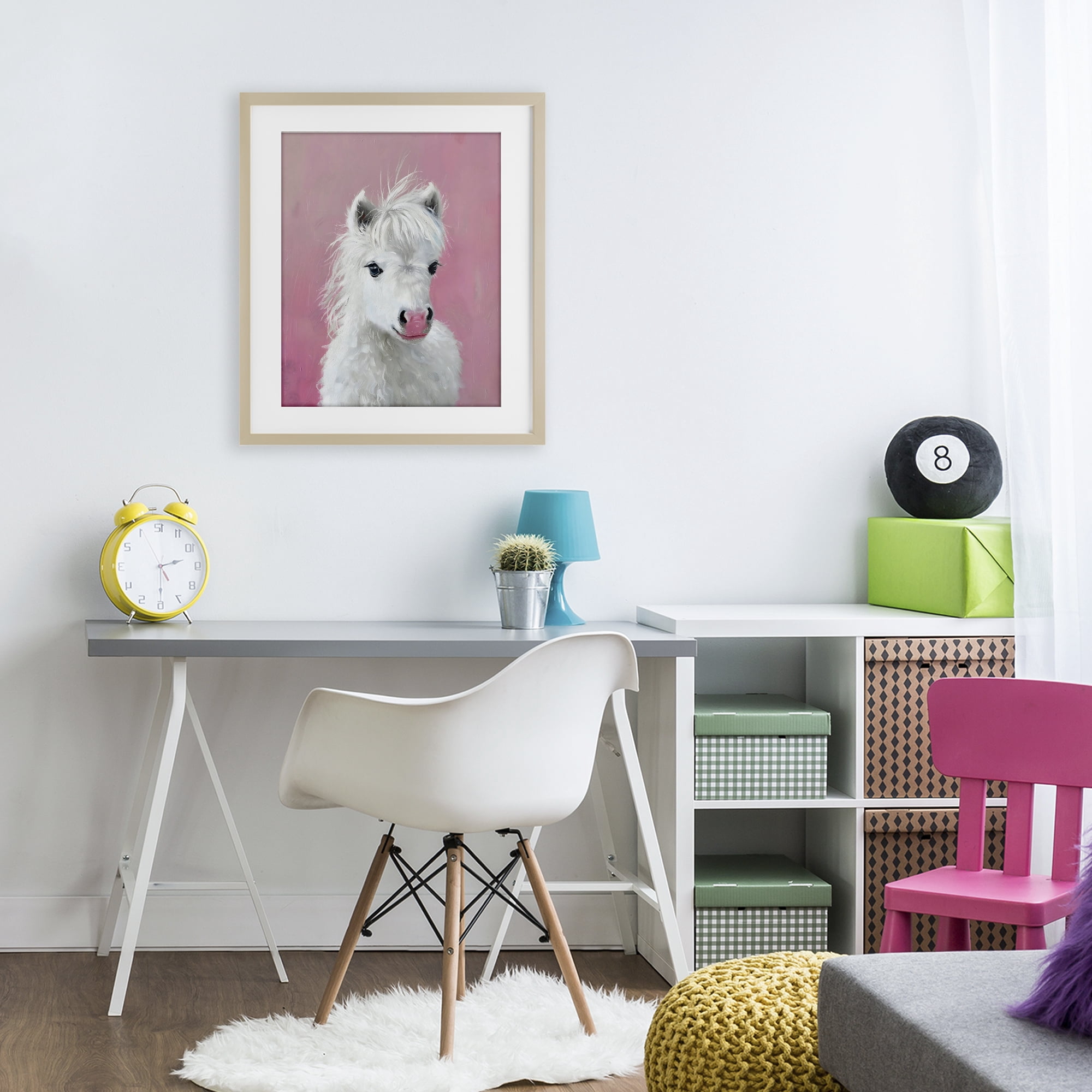 Stupell Industries Gentle White Pony Birch Framed Print Under Glass, design by The Prints Vibe