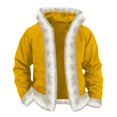 thumbnail image 4 of Santa Coat Men Christmas Sherpa Lined Winter Jackets (Yellow XXXXXL), 4 of 5
