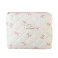 thumbnail image 2 of SHIMELE High Value Large Capacity Travel Makeup Bag, Portable Cosmetics Storage Handbag with Partition Space, Cute Bow Knot Design, 24x20x7 cm, 2 of 5