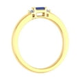 thumbnail image 2 of 0.15 Carat Baguette Shape Blue Sapphire and Round White Diamond Wedding Band Ring in 10K Yellow Gold (Ring Size 6.75), 2 of 4