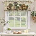 thumbnail image 3 of 2 Pack Valances for Windows, Vintage Farmhouse Window Valances for Living Room/Bedroom/Bathroom, Retro Country Boots Flowers Leaf Book Light Filtering Kitchen Curtain Valance 42"W x12" L, 3 of 9