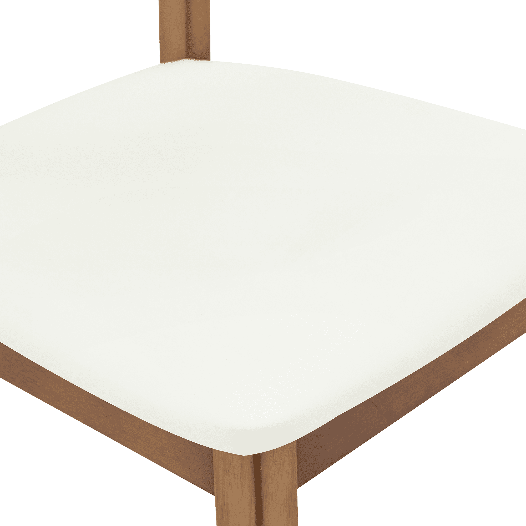 Leumius Dining Chairs Set of 2 with White PU Soft Seat Cushions, Farmhouse Dinner Chair with Hollowed Out Backrests for Kitchen Dining Room