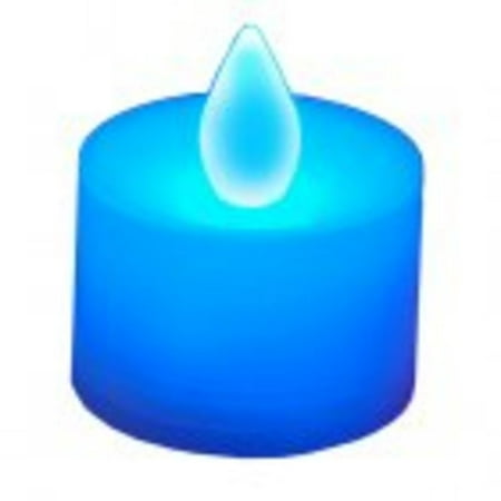 Club Pack of 12 LED Lighted Battery Operated Blue Tea Light Candles