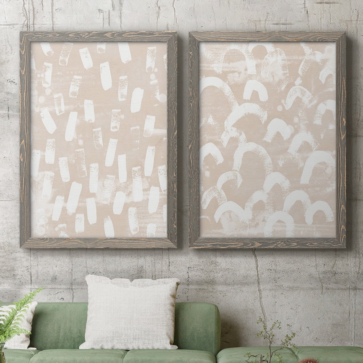 Earth Etching I - Premium Framed Canvas 2 Piece Set - Ready to Hang