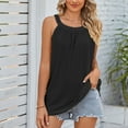 thumbnail image 2 of gakvbuo Summer Tank Tops For Women 2024 Eyelet Embroidery Loose Fit High Neck Sleeveless Tops Casual Pleated Flowy Cami Shirts Blouse, 2 of 6