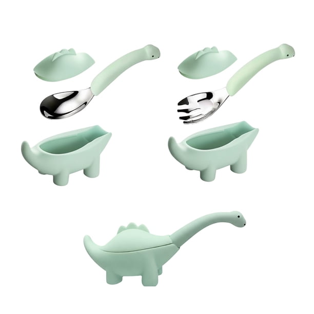 Set de Cuchara y Tenedor para Bebé Dinobyrex Dinosaurio en Acero Inoxidable