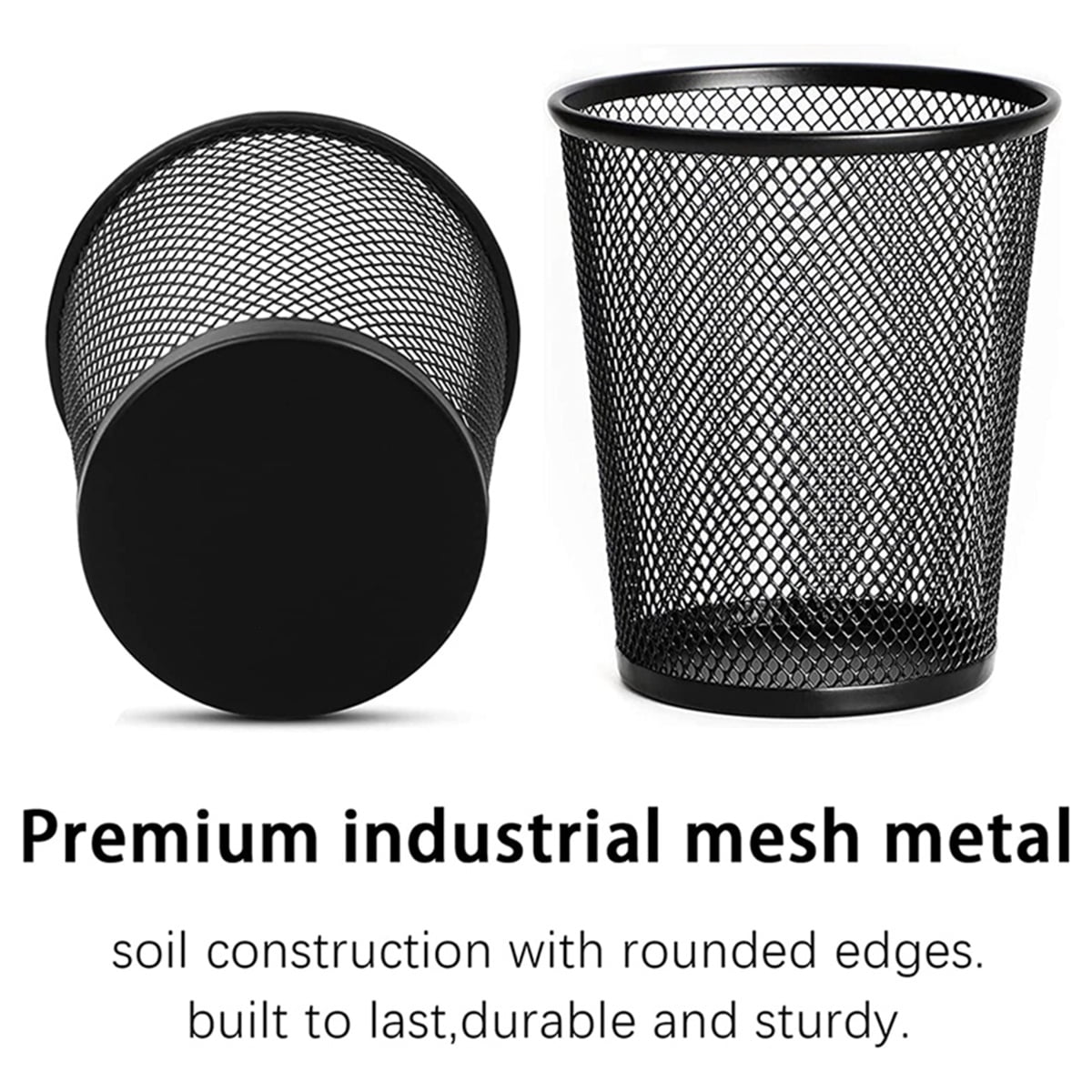 Pen Holder, Pen Organizer for Desk, Desktop Pen Holder Organizer , Metal Pencil Holder for Office Home, Black,Set of 6