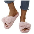 thumbnail image 2 of Aayomet Womens Slippers Women's Soft Plush Lightweight House Slippers Fuzzy Cross Band Slip on Open Toe Cozy Indoor Outdoor Slippers,Pink 9, 2 of 5