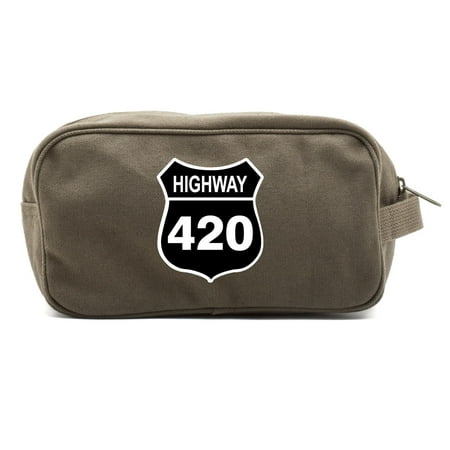 Army Force Route 66 Highway 420 Cannabis Dual Two Compartment Toiletry Dopp