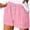 Watermelon Red, variant on yillto Women Casual Shorts Elastic Waist Comfy Striped Summer Beach Lightweight Short Pants with Pockets