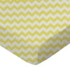 SheetWorld Fitted 100% Cotton Percale Play Yard Sheet Fits BabyBjorn Travel Crib Light 24 x 42, Yellow Chevron Zigzag