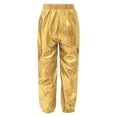 thumbnail image 5 of Yeahdor Boys Girls Metallic Shiny Cargo Trousers Jazz Hip-Hop Street Dance Pants Joggers Sweatpants Gold 8, 5 of 6