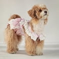 thumbnail image 3 of Dog Dress with Sanitary Panty for Female Dogs, Washable Reusable Diaper Cover for Heat Cycle, Potty Training & Incontinence, Ruffle Pet Clothes with Button Closure, 3 of 8