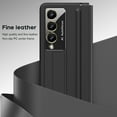 thumbnail image 2 of Case for Samsung Galaxy Z Fold 4 with Kickstand, PU Leather Hinge Protection & Full Body with Built-in Screen Protector PC Protective Phone Stand Case for Samsung Galaxy Z Fold 4G, Black, 2 of 7