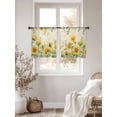 thumbnail image 3 of Summer Floral Sheer Curtains 2 Panels Set Watercolor Rustic Retro Sunflower Eucalyptus Leaves Sheer Window Curtains Light Filtering Rod Pocket Voile Drapes for Bedroom Living Room 52"x54", 3 of 9